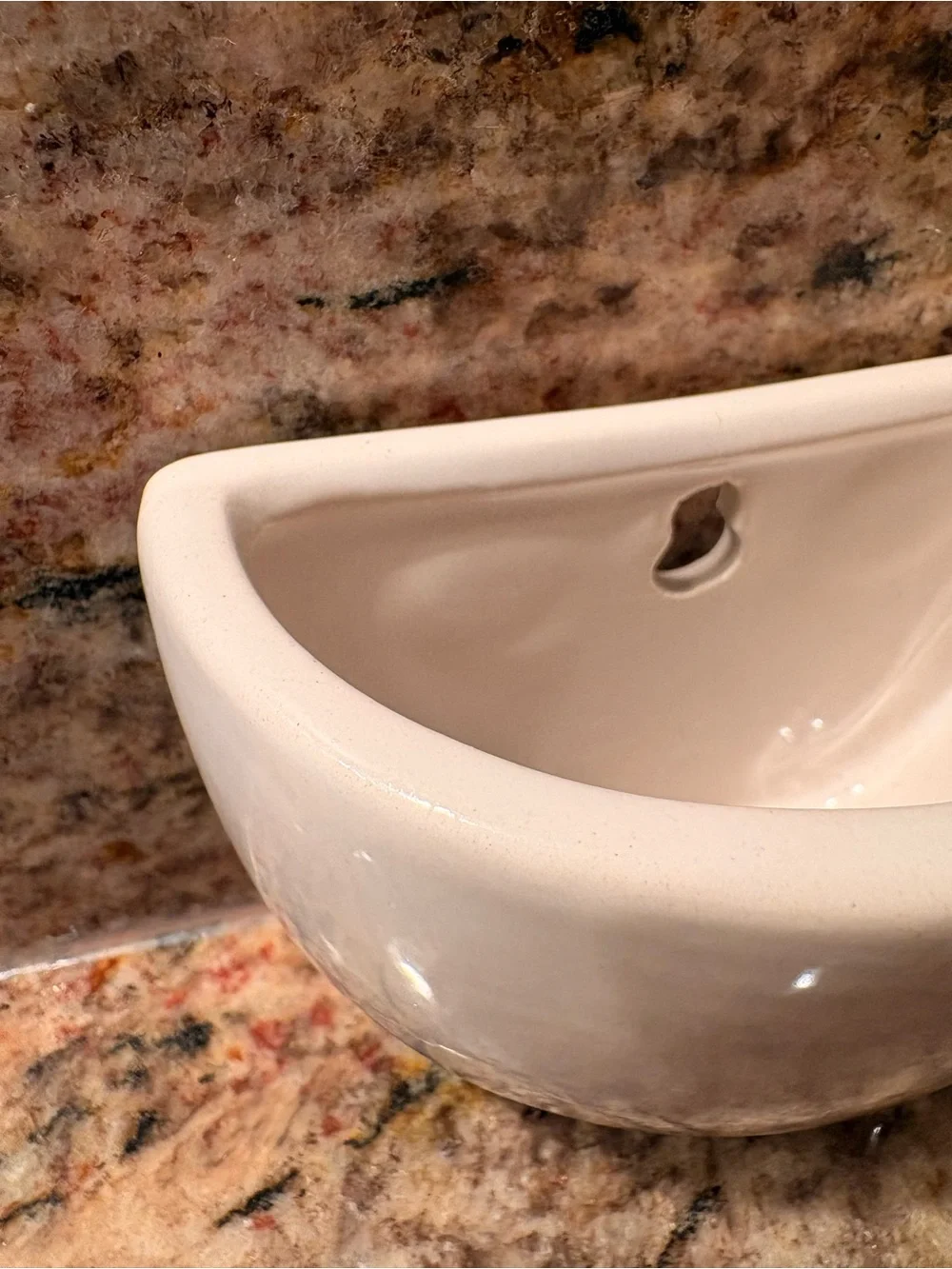 Ceramic Half-Moon Wall Pocket in White